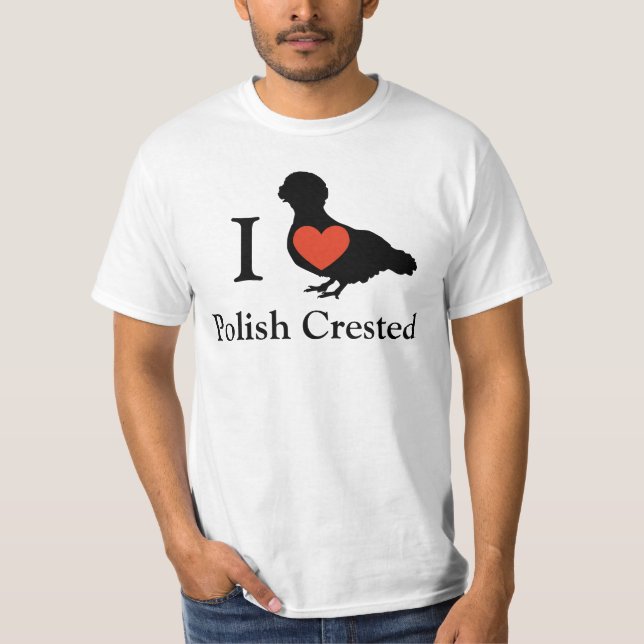 Camiseta con cresta polaca del pollo (Anverso)