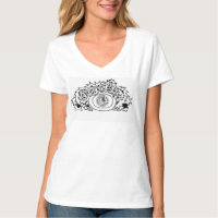 Camiseta con cuello de pico básica en blanco con