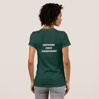 Camiseta con cuello de pico del lema de la granja