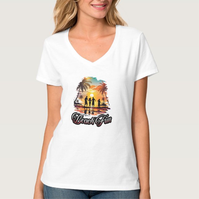 Camiseta con cuello en V (Anverso)