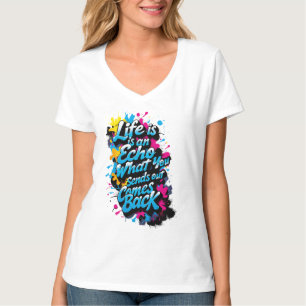 Camiseta con cuello en V Eco de la Vida