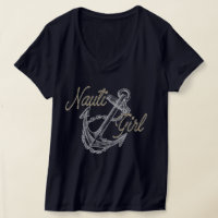 Camiseta con cuello en V para mujer Nauti Girl
