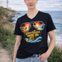 Camiseta con cuello en V para Vacaciones en la Pla