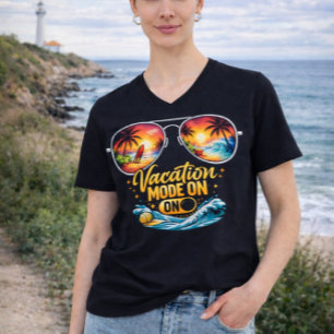 Camiseta con cuello en V para Vacaciones en la Pla