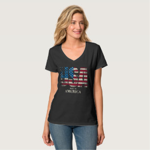 Camiseta con cuello en V Stronger Together Word Cl