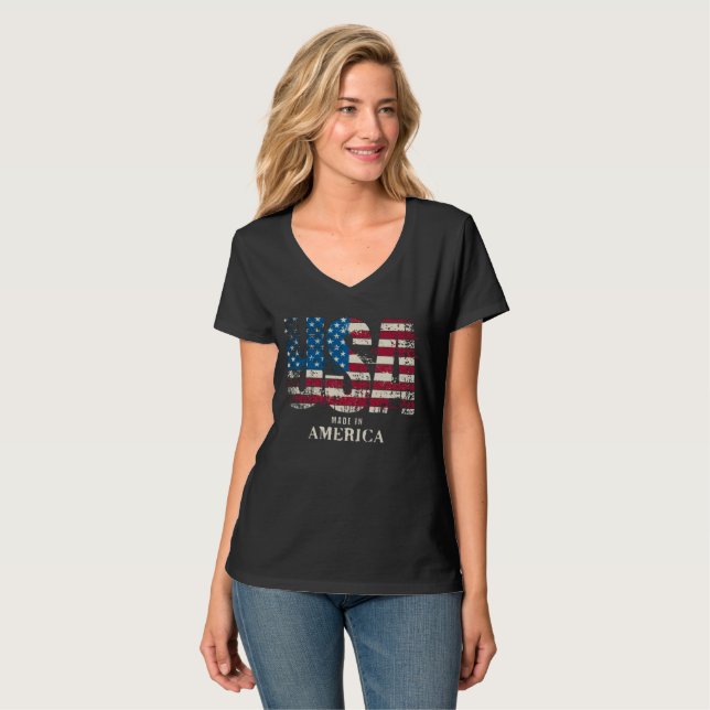 Camiseta con cuello en V Stronger Together Word Cl (Anverso completo)