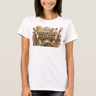 Camiseta con declaración BOTTLE POPPER de naranja