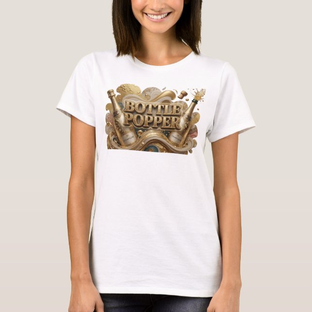 Camiseta con declaración BOTTLE POPPER de naranja  (Anverso)