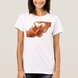 Camiseta con Declaración de Arte ABSTRACTO Naranja