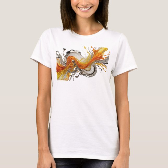Camiseta con declaración de arte abstracto Snappy  (Anverso)