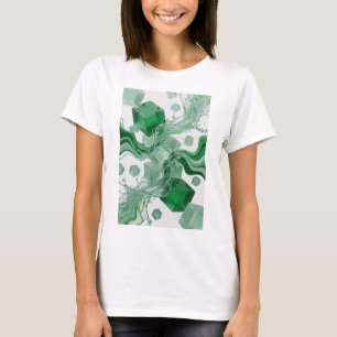 Camiseta con declaración de arte abstracto verde l