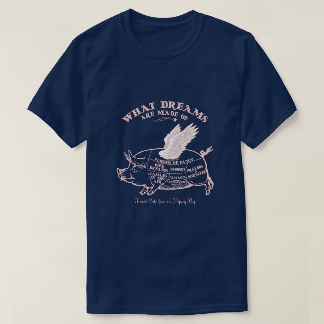 Camiseta con diagrama de cerdo volador (Diseño del anverso)
