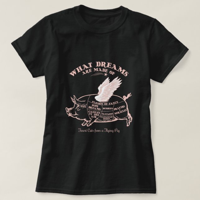 Camiseta con diagrama de cerdo volador (Diseño del anverso)