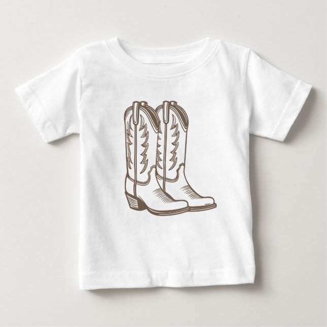 Camiseta con dibujo de bota de vaquero para niños (Anverso)