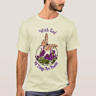 Camiseta Con Dios mariposa Flor Arte Inspirador