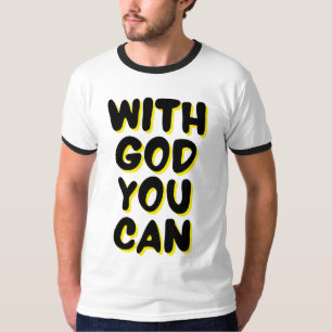 Camiseta Con Dios se puede confiar en el Ringer de los homb
