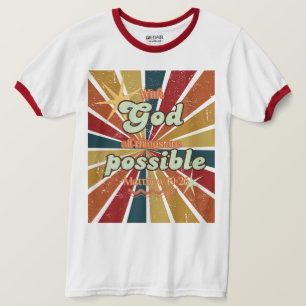 Camiseta Con Dios todas las cosas posibles son retro tee un