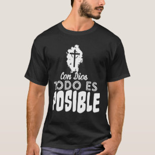 Camiseta Con Dios Todo Es Posible - Christian Jesus Faith L