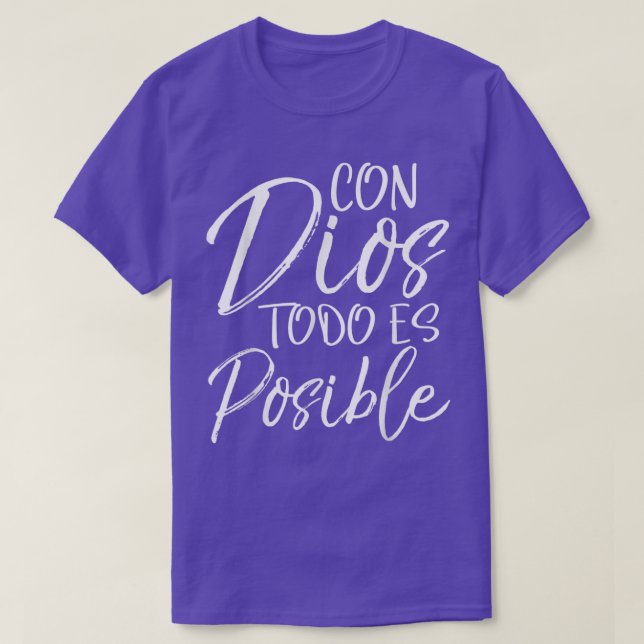 Camiseta Con Dios todo es posible el español del español (Diseño del anverso)