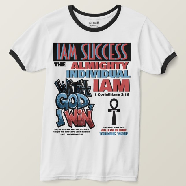 CAMISETA CON DIOS YO GANO (Anverso del diseño)
