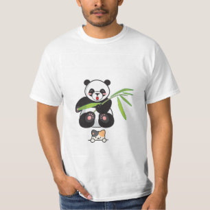 Camiseta con diseño bonito de panda y gato