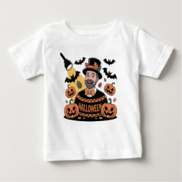 Camiseta con diseño de calabazas, murciélagos y ho