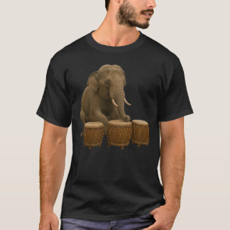 Camiseta con diseño de elefante tamborilero