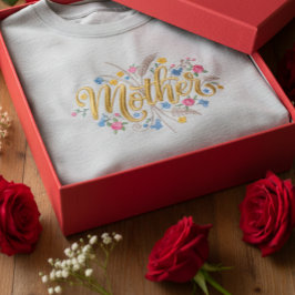 Camiseta con diseño de flor de madre personalizado