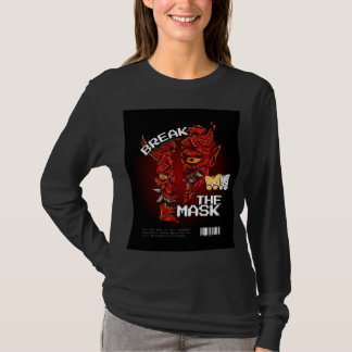 Camiseta con diseño de gato lindo y romper la másc