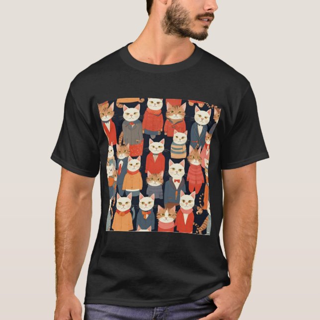 Camiseta con diseño de gatos (Anverso)