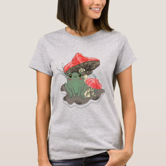 camiseta con diseño de impresión de rana de hongo