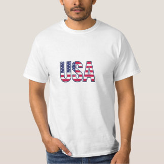 Camiseta con diseño de letra de bandera patriótica