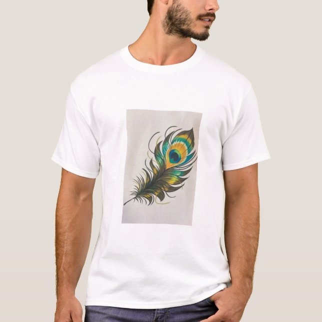 Camiseta con diseño de plumas (Anverso)