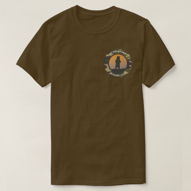 Camiseta con diseño de Standing Bear y camuflaje (Diseño del anverso)
