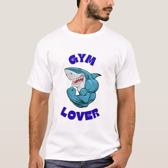 Camiseta con diseño de tiburón blanco completo – E (Anverso)
