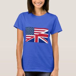 Camiseta con doble bandera británica y estadounide