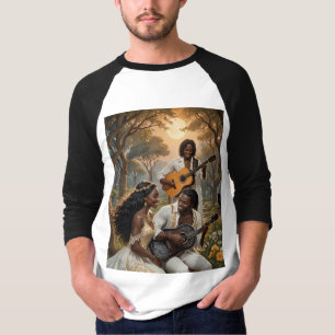 Camiseta con dos guitarristas tocando para un chic