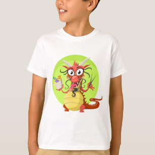 Camiseta con dragón glutónico. Maglietta bambino