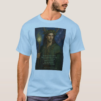 Camiseta con druida y poema de Xoe Celticwell