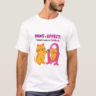 Camiseta con efecto y patas - Gato de moda haciend
