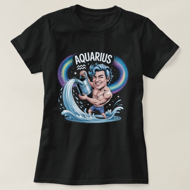 Camiseta con el Aquarius zodiac (Diseño del anverso)