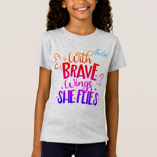 Camiseta Con el Chica Brave Wings (Anverso)