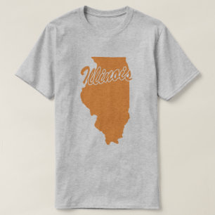 Camiseta con el contorno del estado de Illinois
