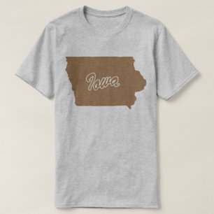 Camiseta con el contorno del estado de Iowa