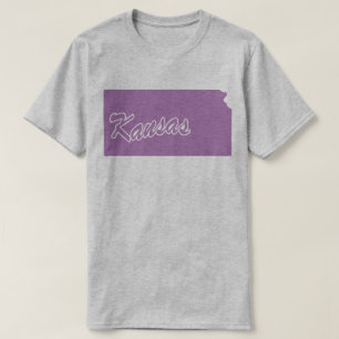 Camiseta con el contorno del estado de Kansas
