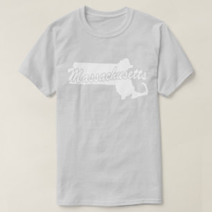 Camiseta con el contorno del estado de Massachuset