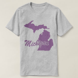 Camiseta con el contorno del estado de Michigan