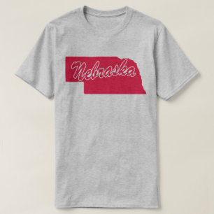 Camiseta con el contorno del estado de Nebraska