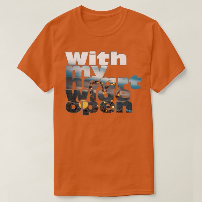 Camiseta Con el corazón abierto (Diseño del anverso)