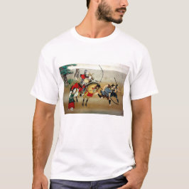Camiseta Con el infantería Samurai atacando a caballo